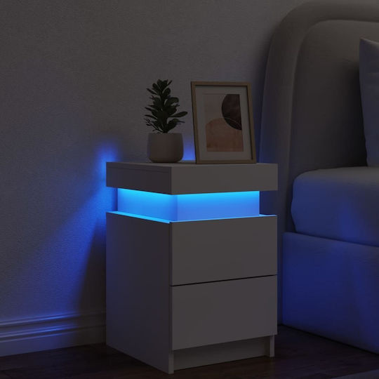 Wooden White Bedside Table 35x39x55cm