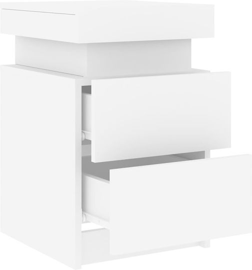 Wooden White Bedside Table 35x39x55cm