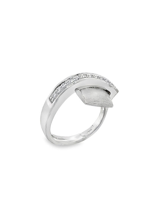 Xryseio Women's Ring with Zircon from White Gold 14K