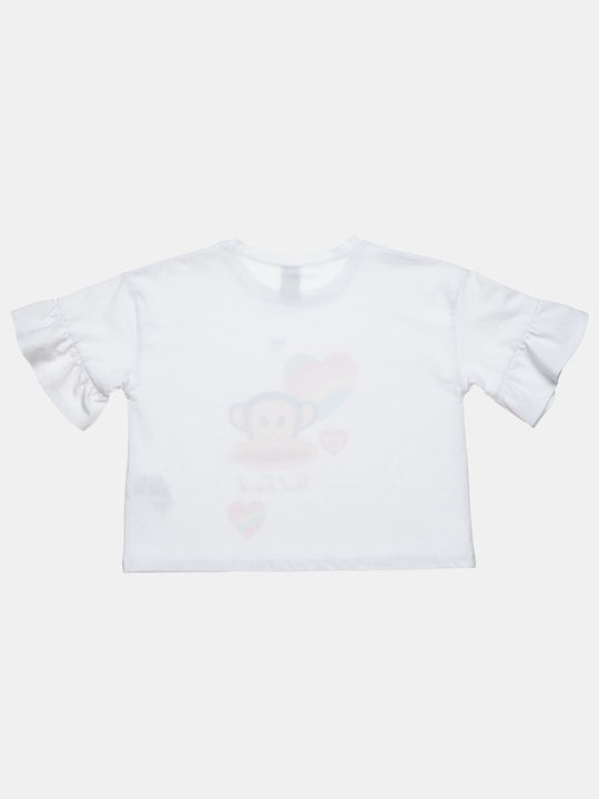 Alouette Kids Blouse Short Sleeve White Βολάν