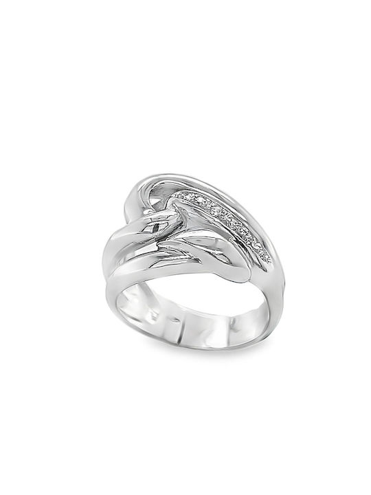 Xryseio Women's Ring with Zircon from White Gold 14K