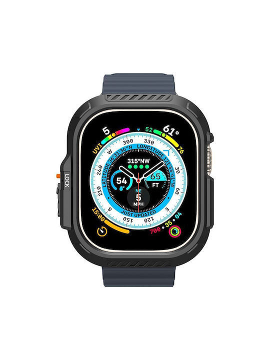 Spigen Lock Fit Θήκη Σιλικόνης σε Μαύρο χρώμα για Apple Watch Ultra 2/Ultra 49mm Acs06208