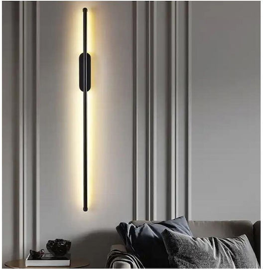 Modern Lamp Wall with Integrated LED Black 100cm