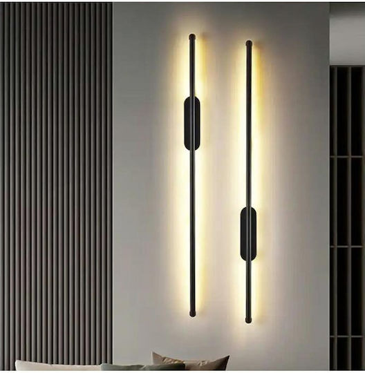 Modern Lamp Wall with Integrated LED Black 100cm