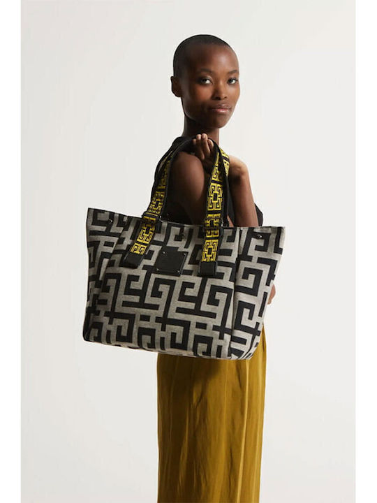 Fabric Women's Shoulder Bag Black