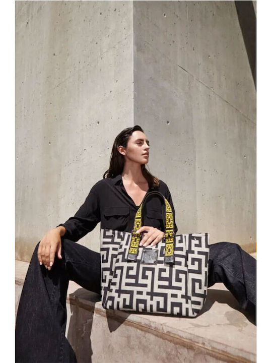 Fabric Women's Shoulder Bag Black