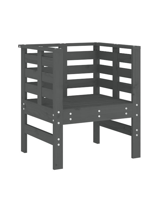 Fotoliu de exterior Lemn Gri 2buc 61.5x53x71cm
