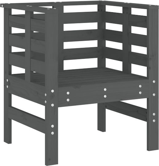 Outdoor-Sessel Hölzernes Gray 2Stück 61.5x53x71εκ.