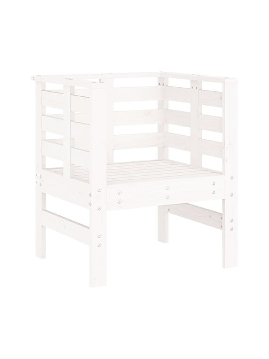 Fotoliu de exterior Lemn Alb 2buc 61.5x53x71cm