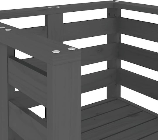Outdoor-Sessel Hölzernes Gray 2Stück 61.5x53x71εκ.
