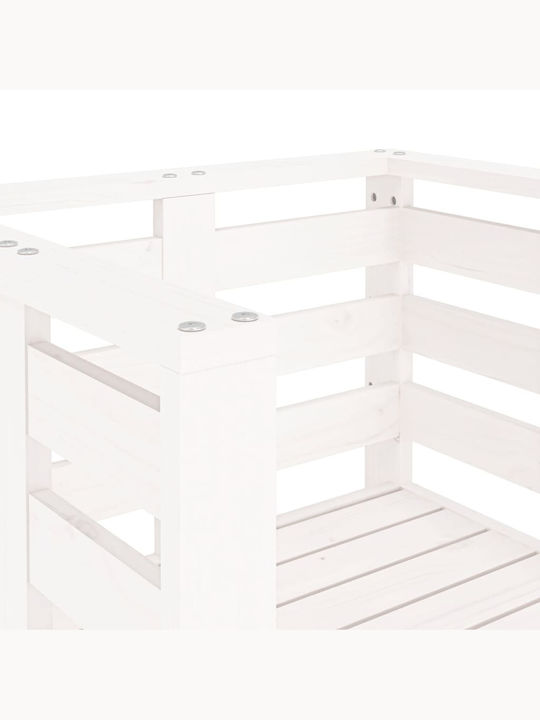 Fotoliu de exterior Lemn Alb 2buc 61.5x53x71cm