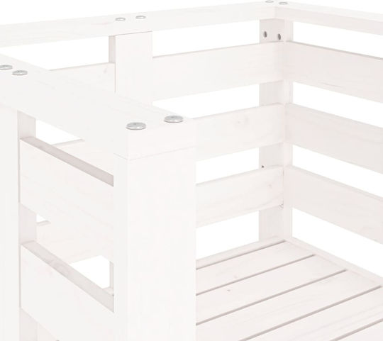 Outdoor-Sessel Hölzernes Weiß 2Stück 61.5x53x71εκ.
