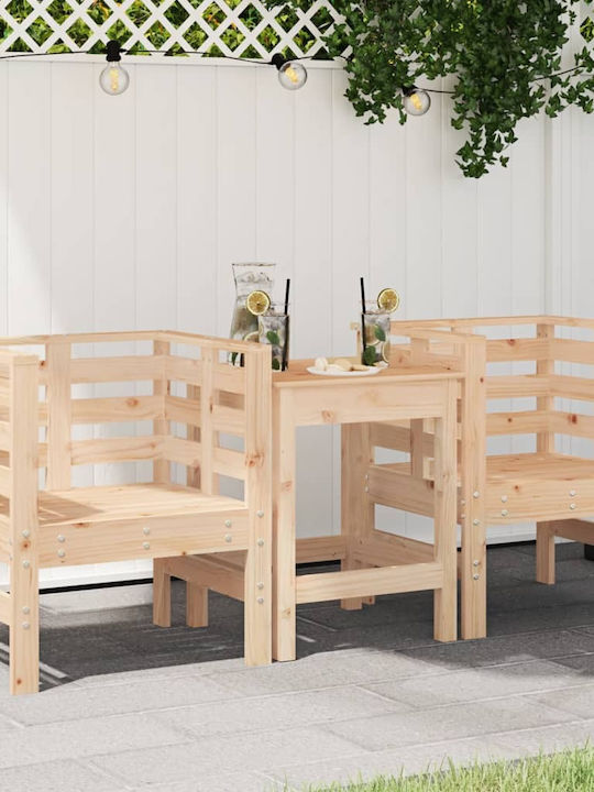 Outdoor Armchair Wooden Coffee 2pcs 61.5x53x71cm