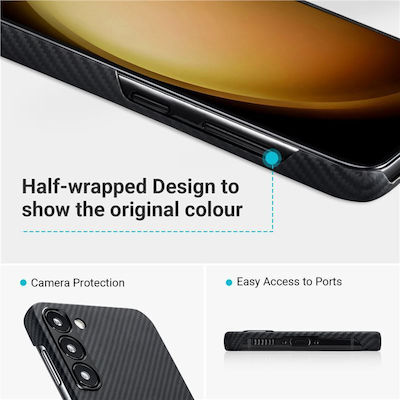 Pitaka Aramid Carbon Magez 4 Back Cover Συνθετικό 0.95mm Μαύρο (Galaxy S24 Ultra)