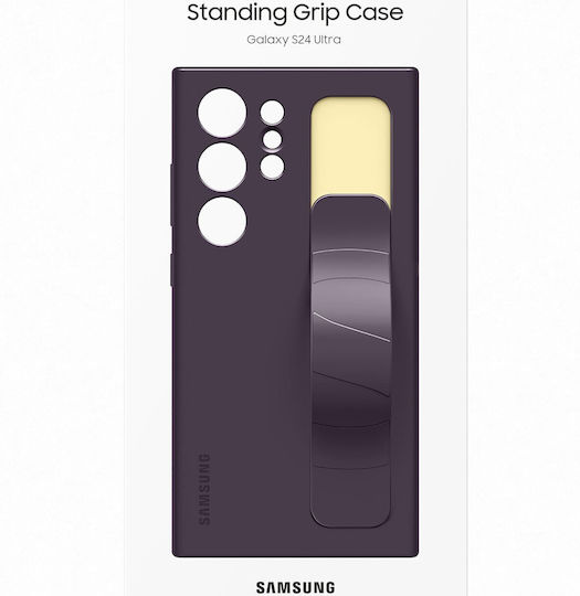 Samsung Standing Grip Back Cover Silicone with Strap Dark Violet (Galaxy S24 Ultra)