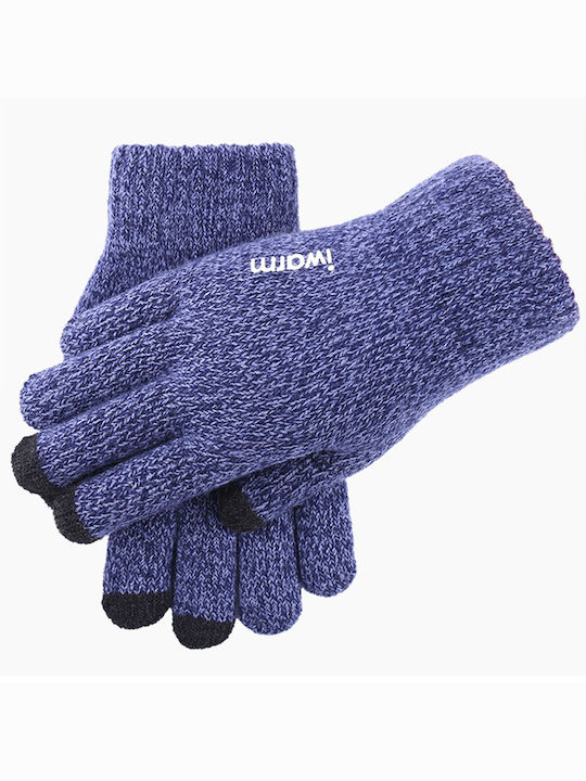 Blau Wolle Handschuhe Berührung