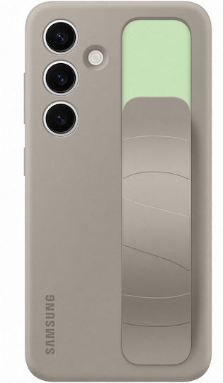 Samsung Standing Grip Back Cover Σιλικόνης με Λουράκι Taupe (Galaxy S24+)