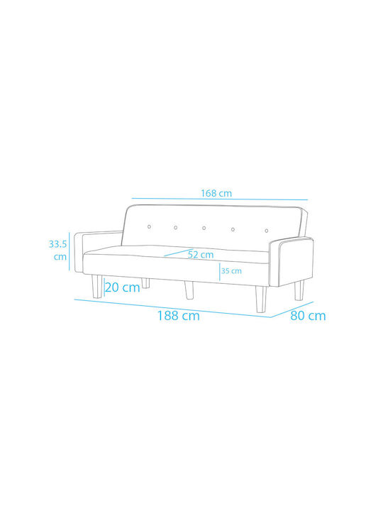Dreisitzer Sofa Bett Türkis 188x80x97cm