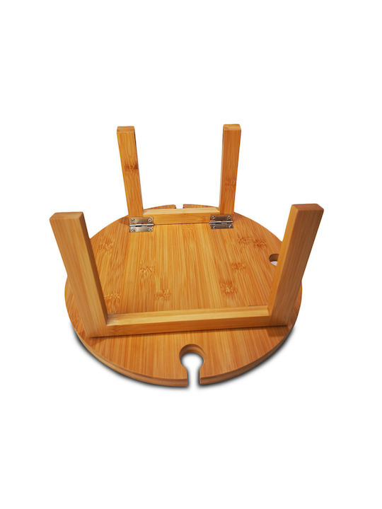 Outdoor Dinner Foldable Wood Table Brown 30x30x15cm