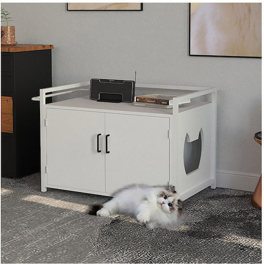 Bakaji Cat Toilet Closed White L75 x W51 x H54cm