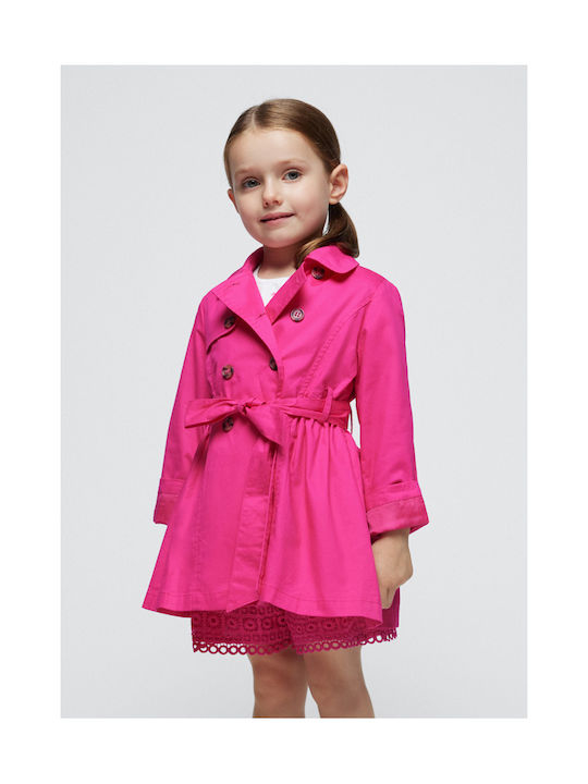 Mayoral Kids Trench Coat Fuchsia