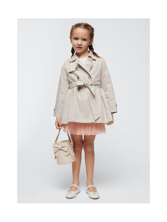 Mayoral Kids Trench Coat Beige Dark