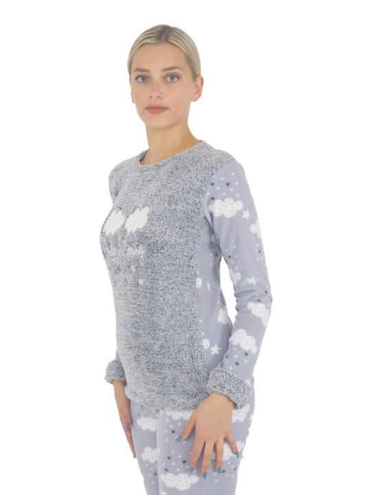 Goodnight Winter Women's Pyjama Set Fleece Gray