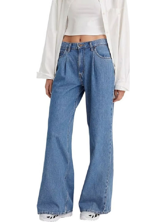 Baggy Dad Women's Jean Trousers in Baggy Line Med Indigo