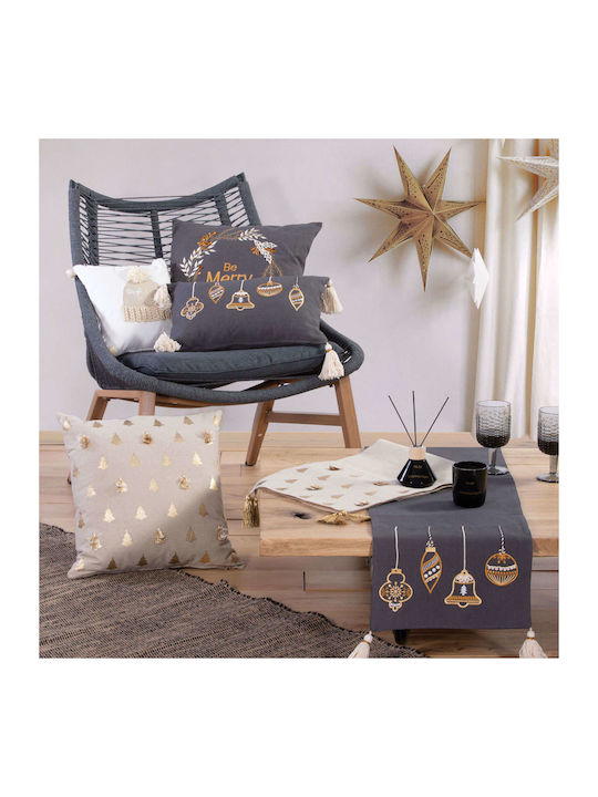 Nef-Nef Homeware Christmas Tablecloth Runner Fabric Black L150xW33cm.