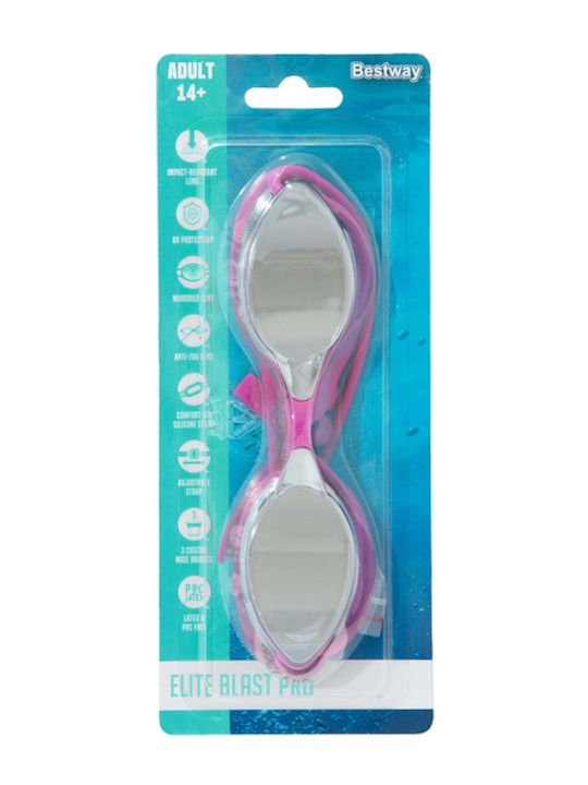Bestway Elite Blast Pro Swimming Goggles Adults with Anti-fog Lenses Purple