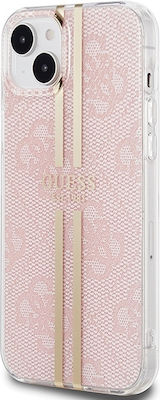 Guess Iml 4g Gold Stripe Back Cover Plastic Pink (iPhone 15 Plus)