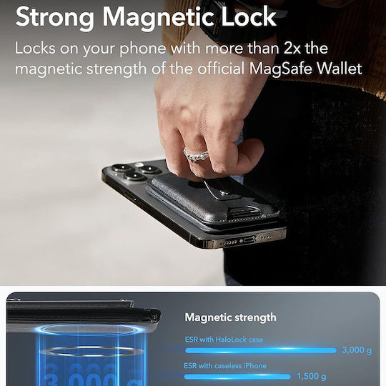 ESR MagSafe Θήκη Καρτών Magnetic Wallet HaloLock σε Καφέ χρώμα