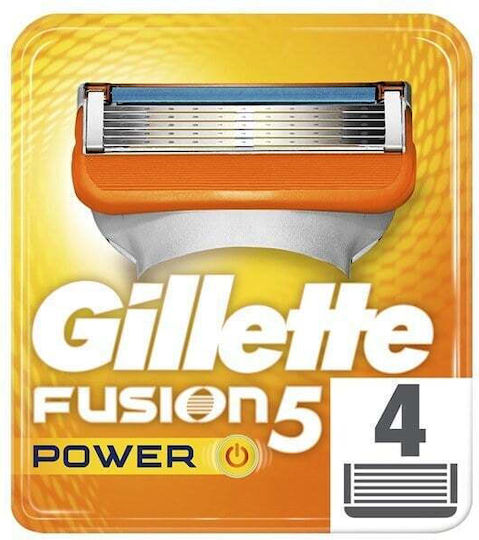 Gillette Fusion Power Λεπίδες Ανταλλακτικές Κεφαλές με 5 Λεπίδες & Λιπαντική Ταινία 4τμχ