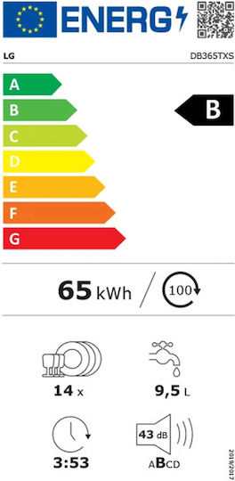 LG Vollintegrierter Geschirrspüler mit Wi-Fi für 14 Gedecke B59.8xH81.5cm