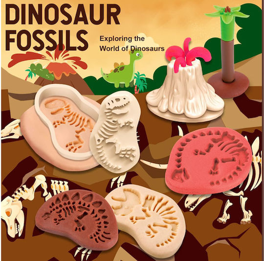 Jokomisiada Knete - Dinosaurier-Fossilien Spiel-Set für 3+ Jahre, 4 Stück