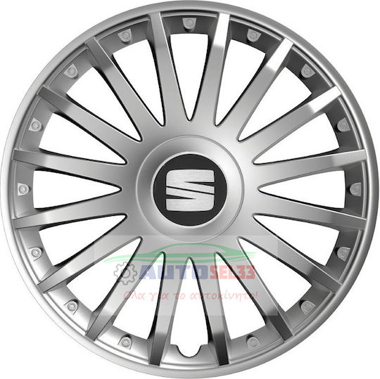 Versaco Set Capace De Roți Auto Crystal Compatibilitate Scaun 4 Bucăți 15 Argintii