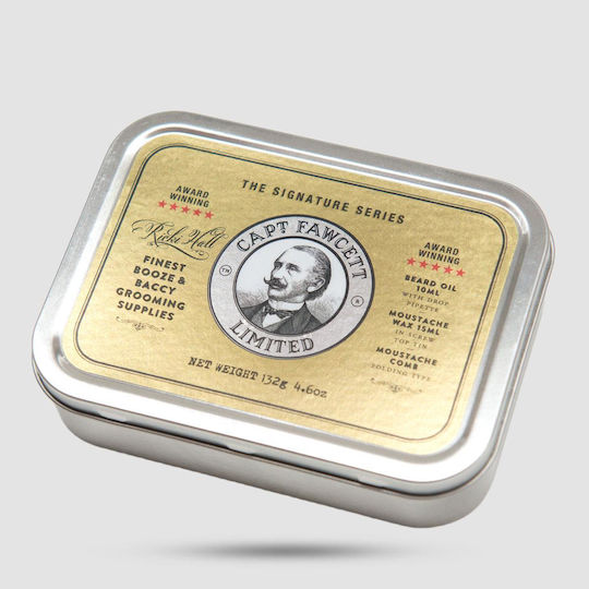 Captain Fawcett's Ricki Halls Booze and Baccy με Λάδι 10ml, Κερί 15ml & Αναδιπλωμένη Χτένα