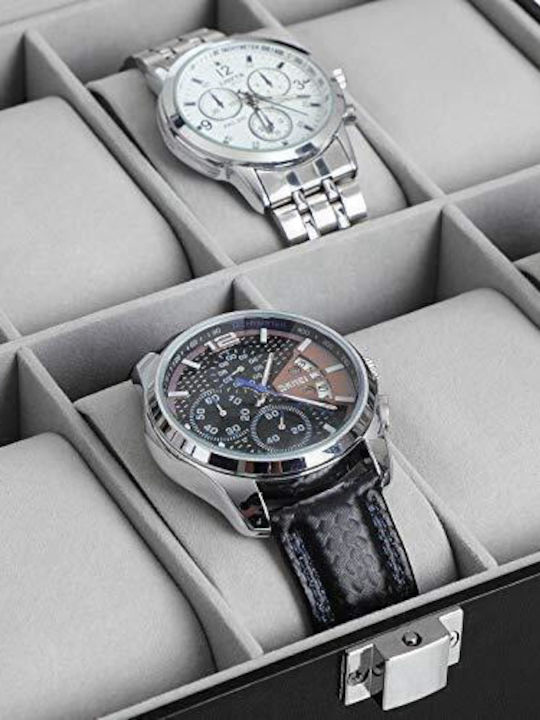 Songmics Leather Case for 10 watches in Black color JWB010BK