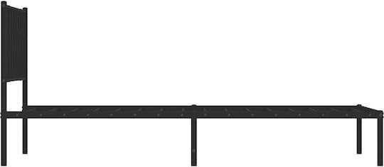 Halbgröße Metallbett Schwarz mit Lattenrost für Matratze 107x203cm