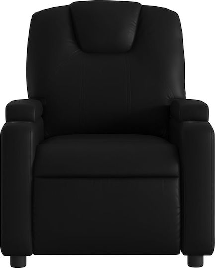 Relax Armchair with Footstool from Leatherette Black 74x88x97cm