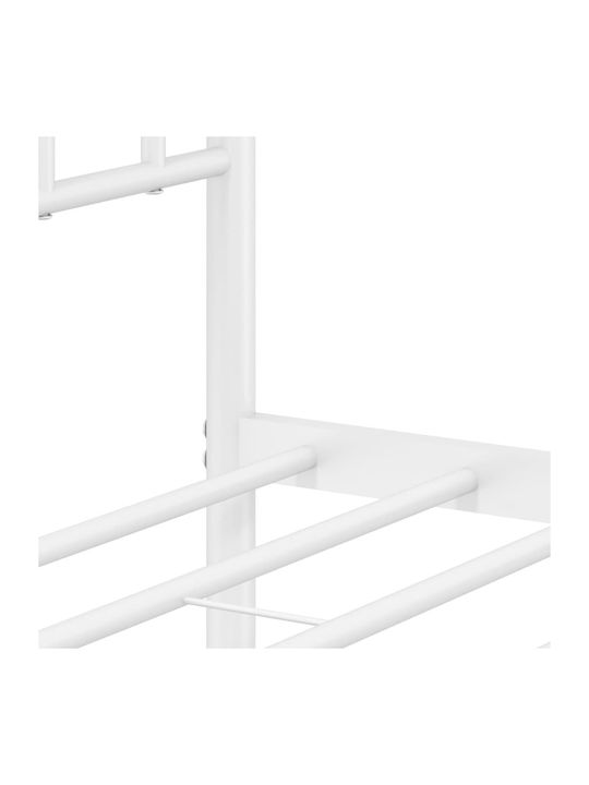 Bett King Size Metall White mit Latten für Matratze 193x203cm