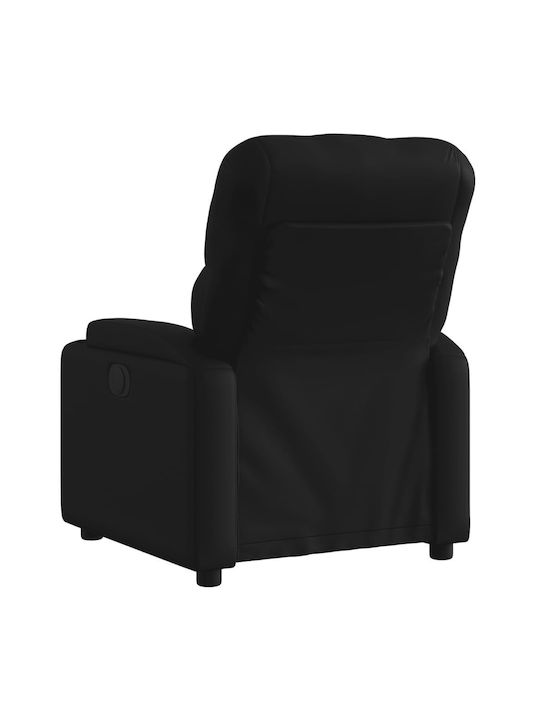 Relax Armchair with Footstool from Leatherette Black 74x86.5x93.5cm