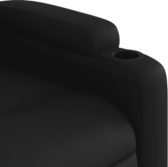 Fotoliu Relax cu Puf din Piele Ecologică Întuneric 74x86.5x93.5cm