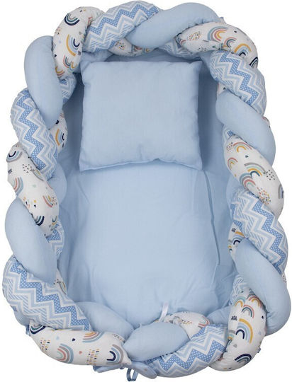Kamtex Baby Бебешка възглавница-гнездо Светлосин 70x45бр