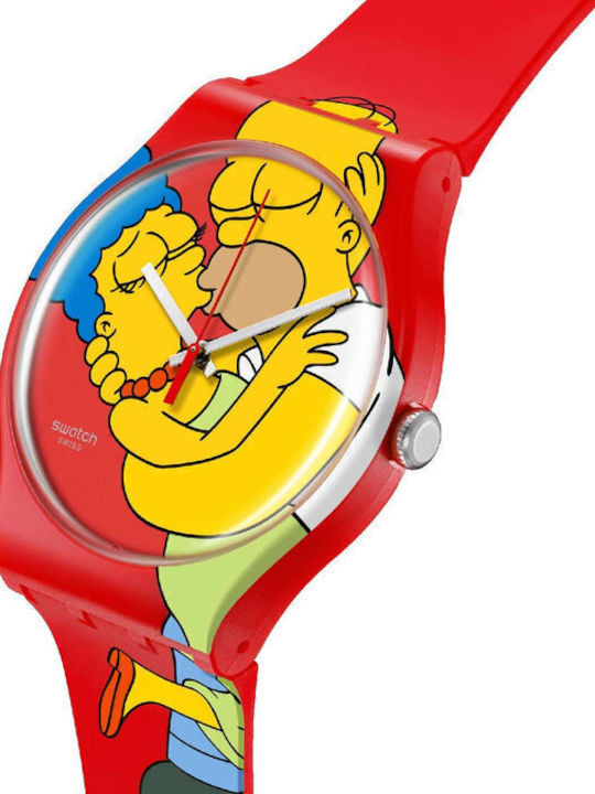 Swatch Damen Uhr mit Kautschukarmband