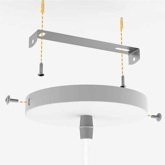 Bakaji Pendant Light White with Socket E27 25x25x25cm