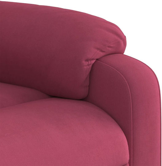 Relaxsessel Friseurwaschbecken mit Fußhocker Samt Bordeaux 75x92.5x100cm