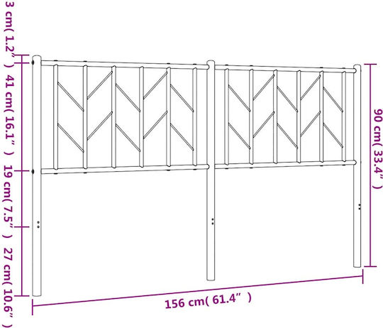 vidaXL Metallic Black Bed Headboard 156x90cm
