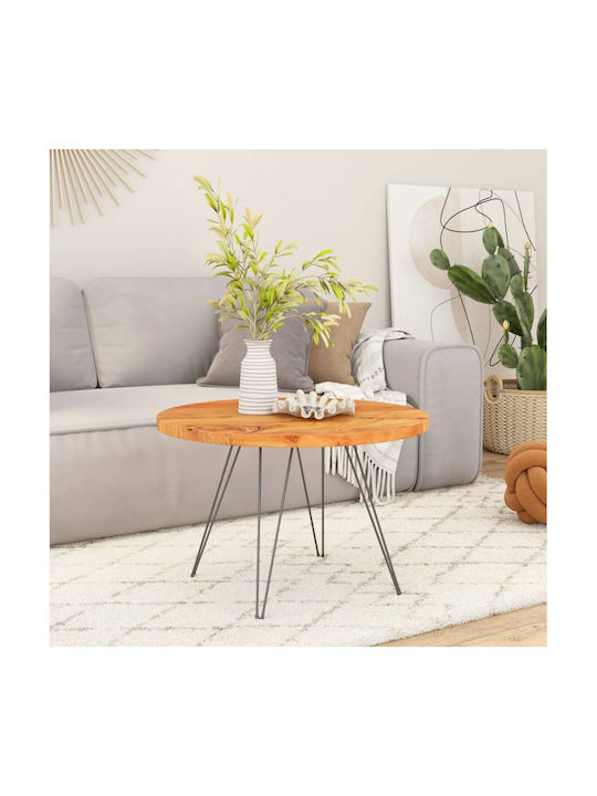 vidaXL Set de măsuțe Rotund Lemn Maro 40cm 1buc