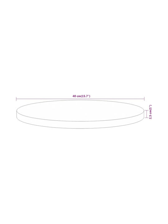 vidaXL Placemats Rotundă Lemn Maro 40cm 1buc